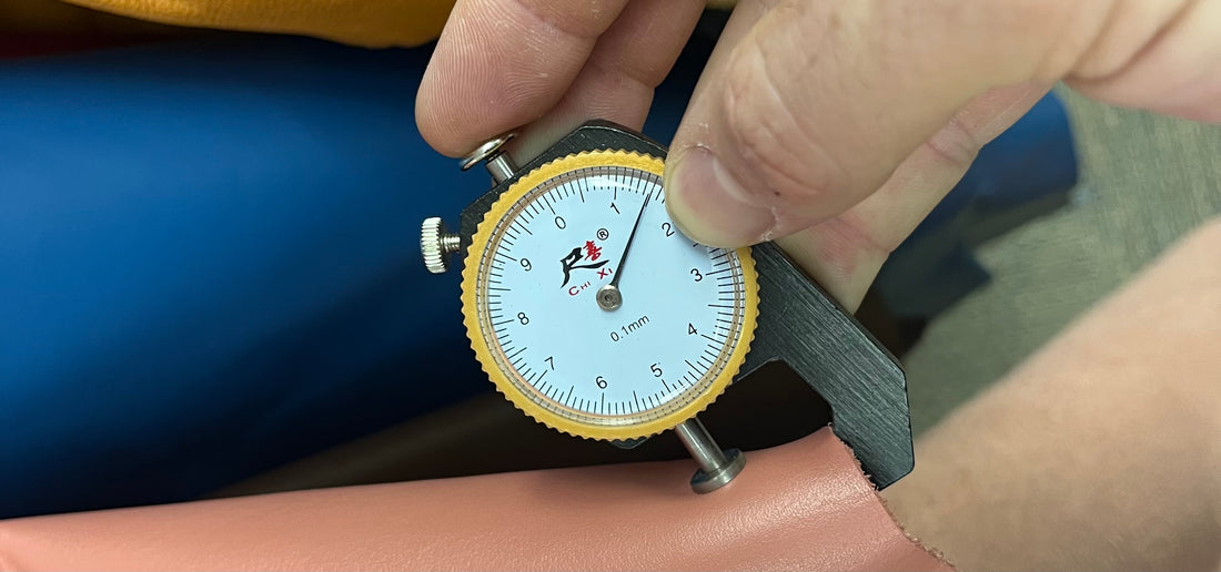 Leather thickness gauge