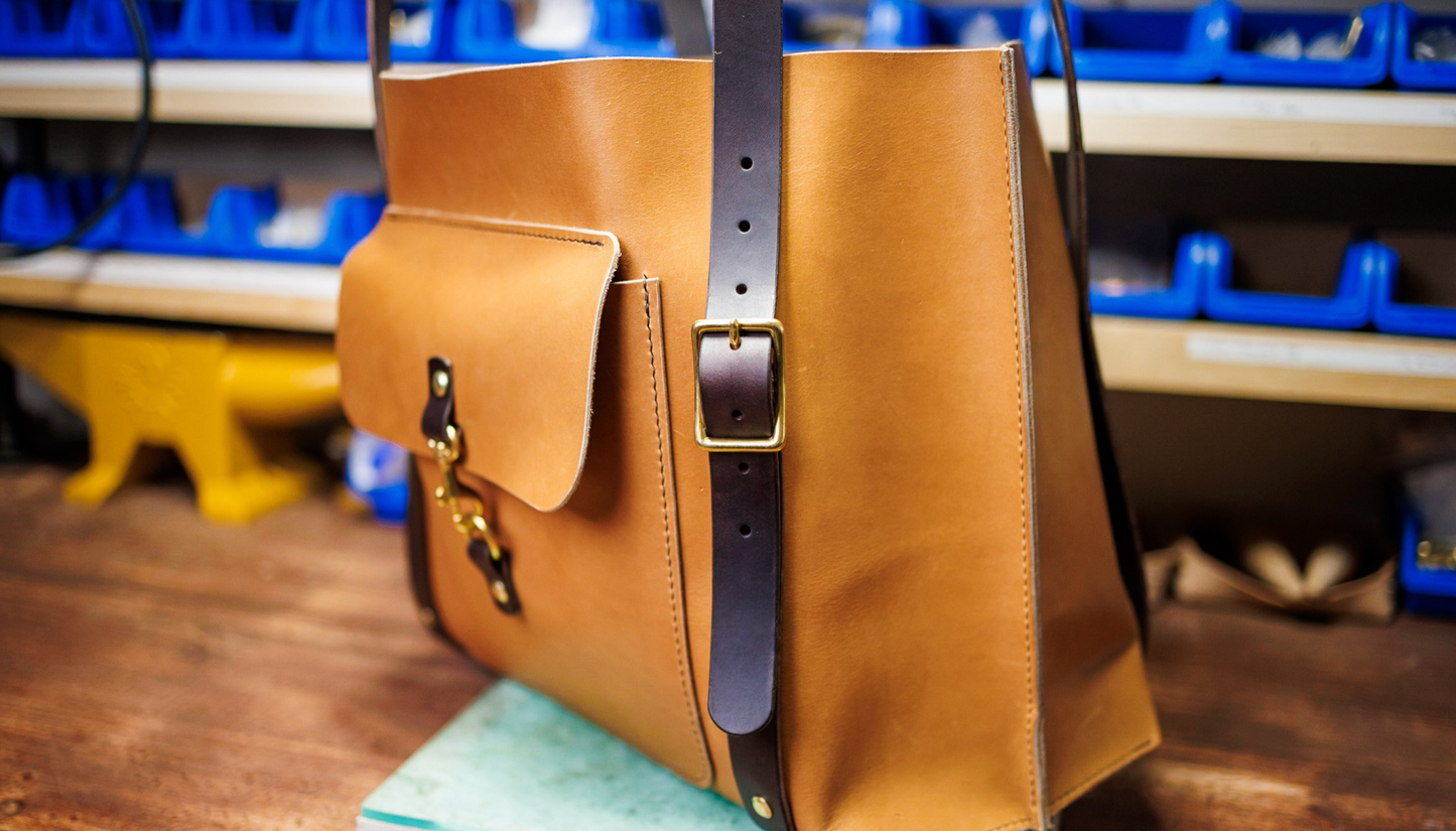 Uxbridge, Ontario - Caruso Leather - Front Pocket Large Tote Bag